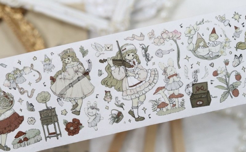 小熊圆舞曲 PET 和纸胶带 贝壳光 5米 - 纸胶带 - 其他材质 多色