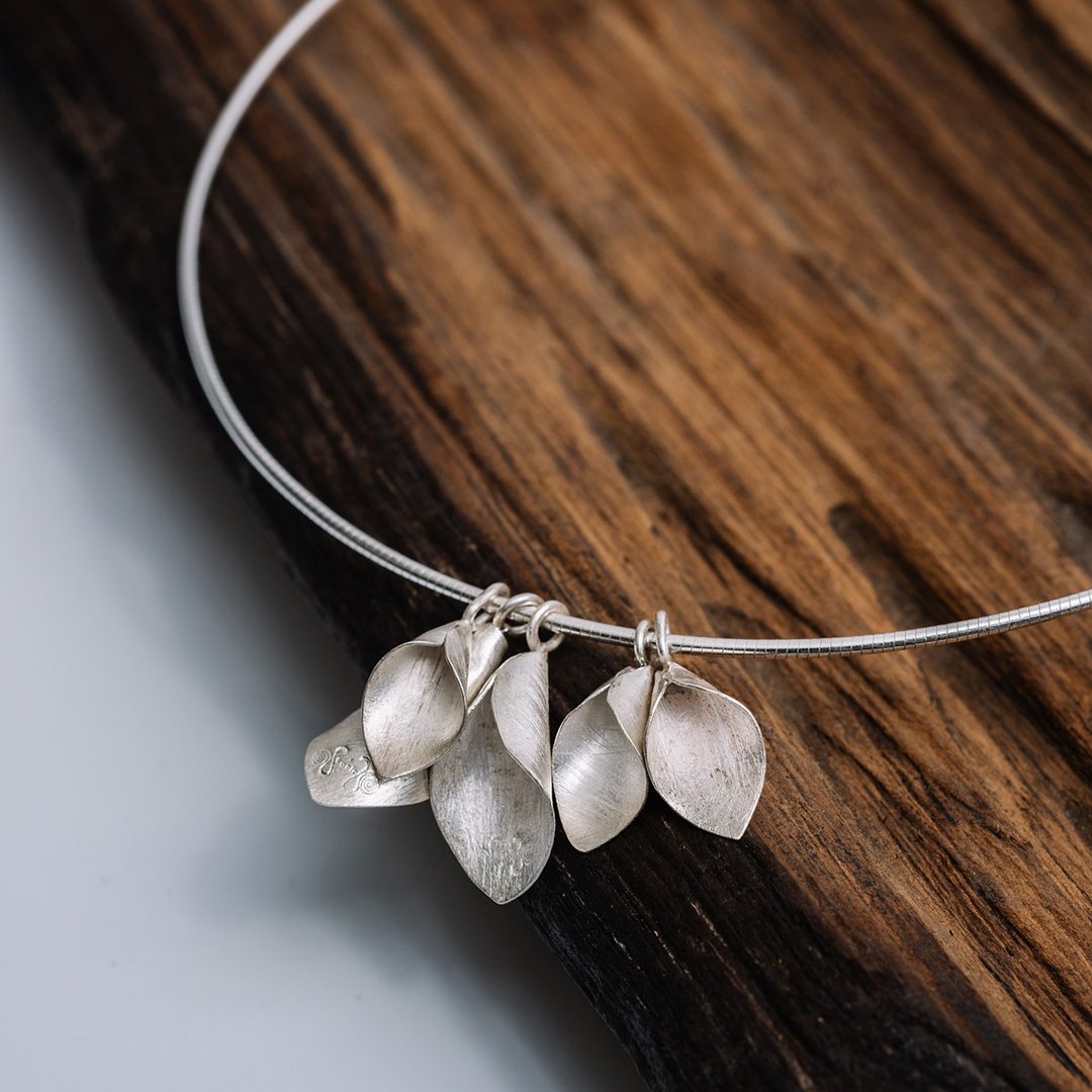Calla lily flowers handmade silver or mix gold choker necklace (N0121) - 项链 - 银 银色