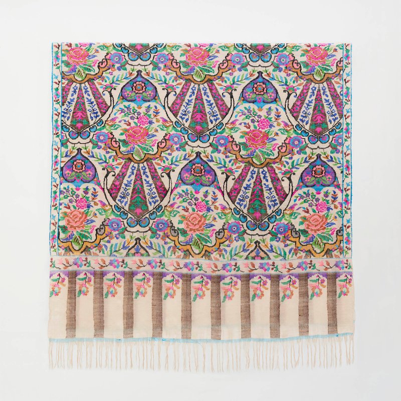 (现货)喀什米尔顶级手织卡尼Hand Woven Kani Pashmina Shawl - 围巾/披肩 - 羊毛 多色