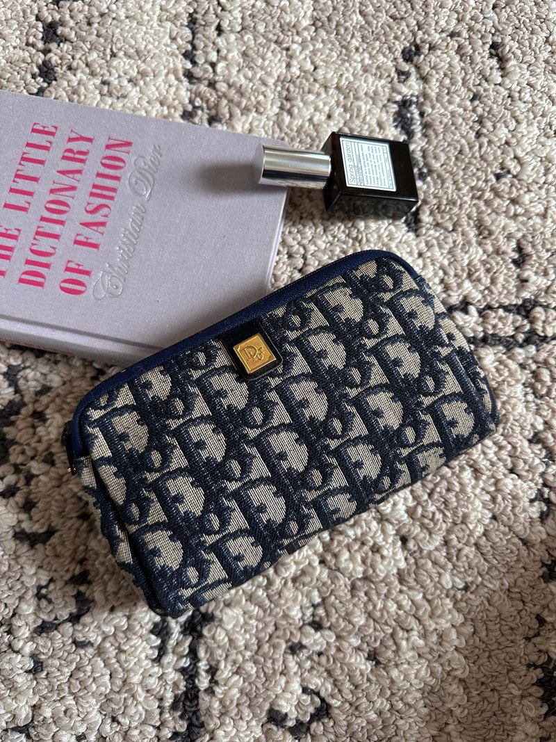中古包Vintage Christian Dior 海军蓝老花小包 - 手拿包 - 其他材质 
