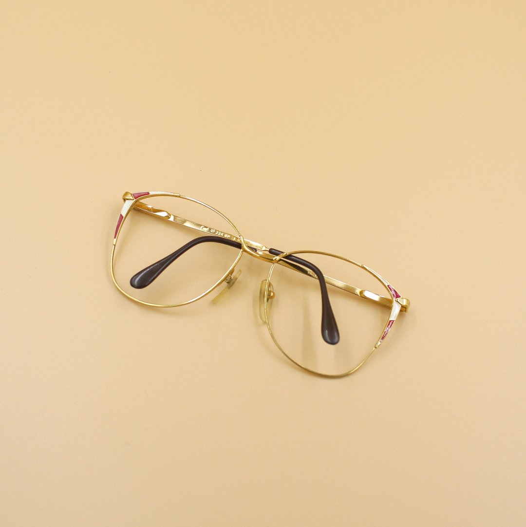 Back to Green:: 复古眼镜 g10 22K 镀金无镜片vintage glasses - 眼镜/眼镜框 - 其他金属 