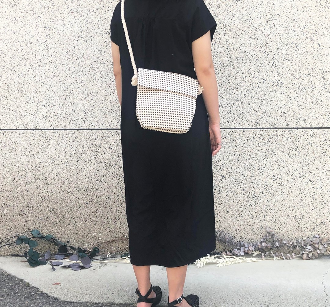 厚实编织格子 侧背包 棉绳包 肩背包 随身包 翻盖包 - 侧背包/斜挎包 - 棉 灰色