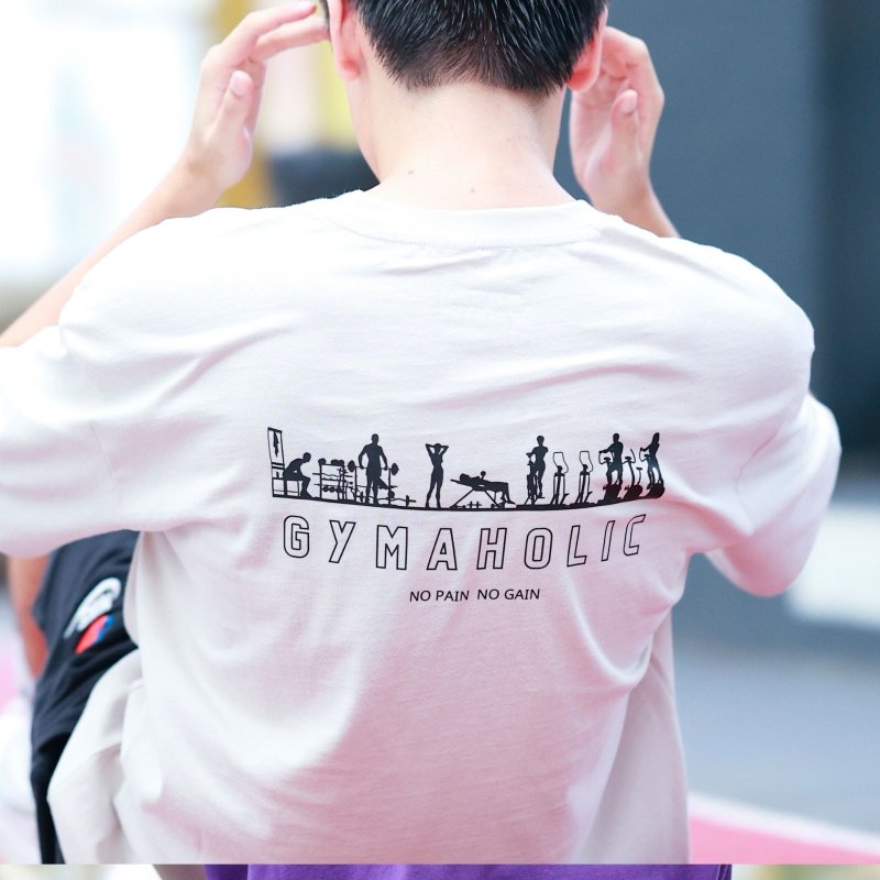 【CREEPS】Gymaholic  宽松重磅印花T恤 - 男装上衣/T 恤 - 棉．麻 多色