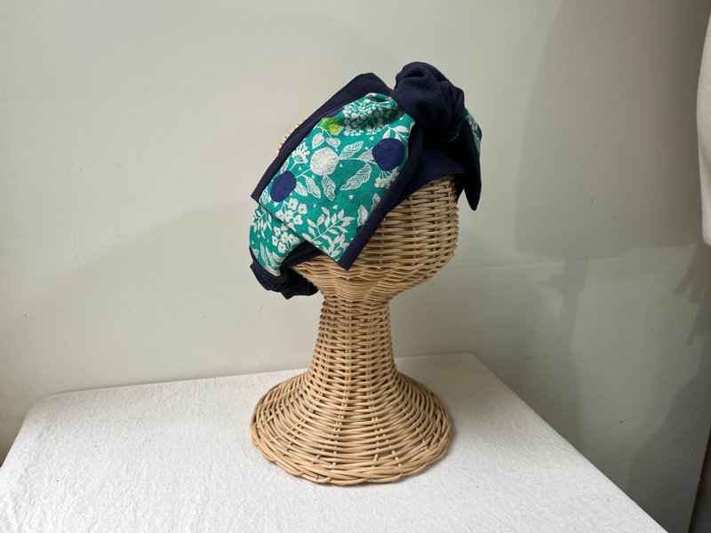 球球藤蔓绿-日式绑带发带ヘアバンド - 发带/发箍 - 棉．麻 