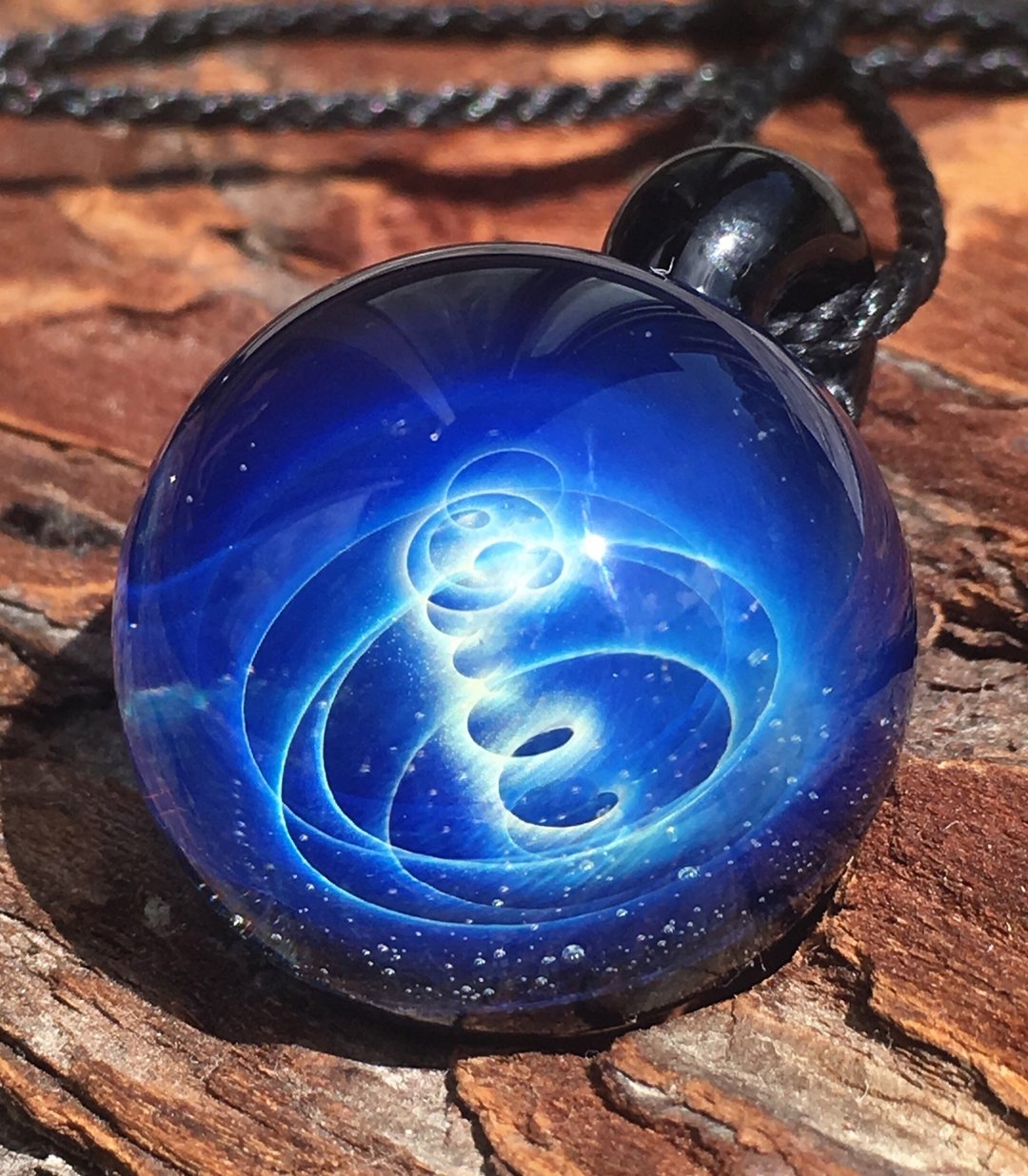 boroccus 银河星云印象立体花样抗热玻璃吊坠 - 项链 - 玻璃 蓝色