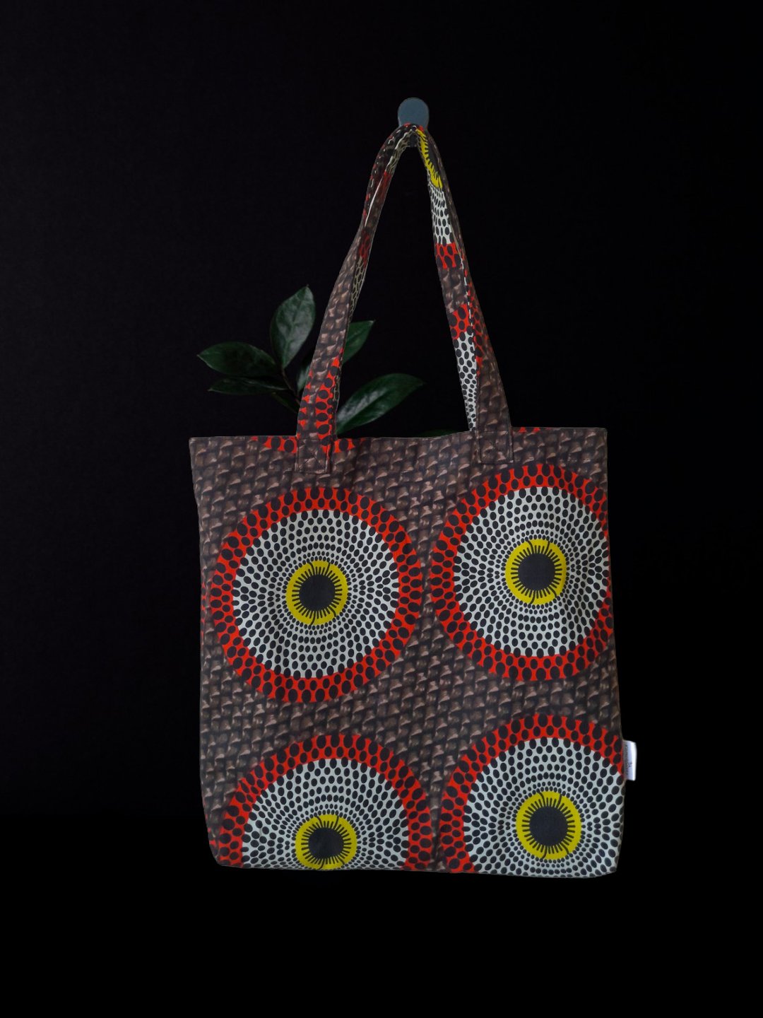 Handmade Summer  African Print Cotton Tote Bag Ankara - 手提包/手提袋 - 棉 咖啡色