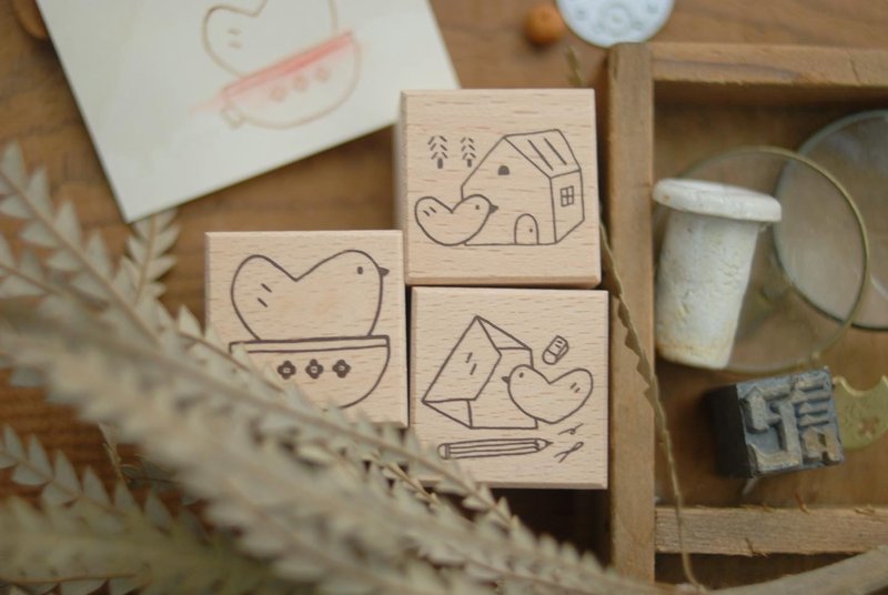 小岛匠所 复刻章 - 小鸟有爱 B - 印章/印台 - 木头 