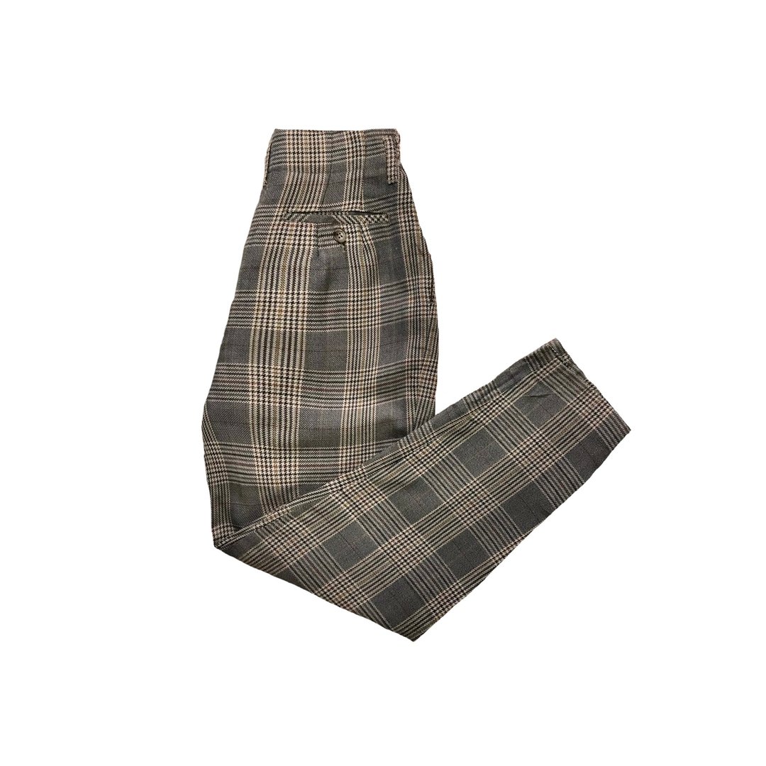 Vintage Preppy style Houndstooth pants 英伦风格千鸟格纹裤 - 女装长裤 - 羊毛 多色