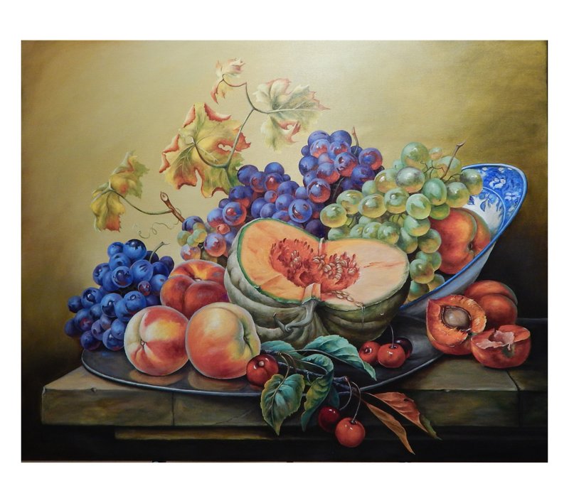 南瓜 葡萄  静物 原创艺术 挂画 装饰画 空间装饰 手绘绘画 艺术 - 海报/装饰画/版画 - 其他材质 多色
