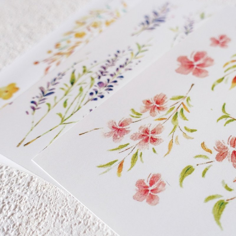 花的诗句  自剪A6贴纸组 - 贴纸 - 纸 粉红色