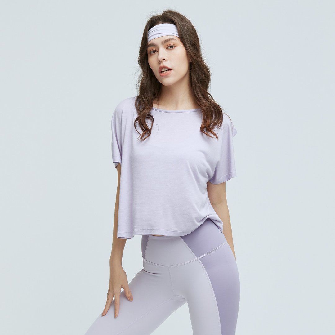 不可退换 /后背交叉动感罩衫(女)-紫罗兰 - 女装上衣 - 其他材质 紫色