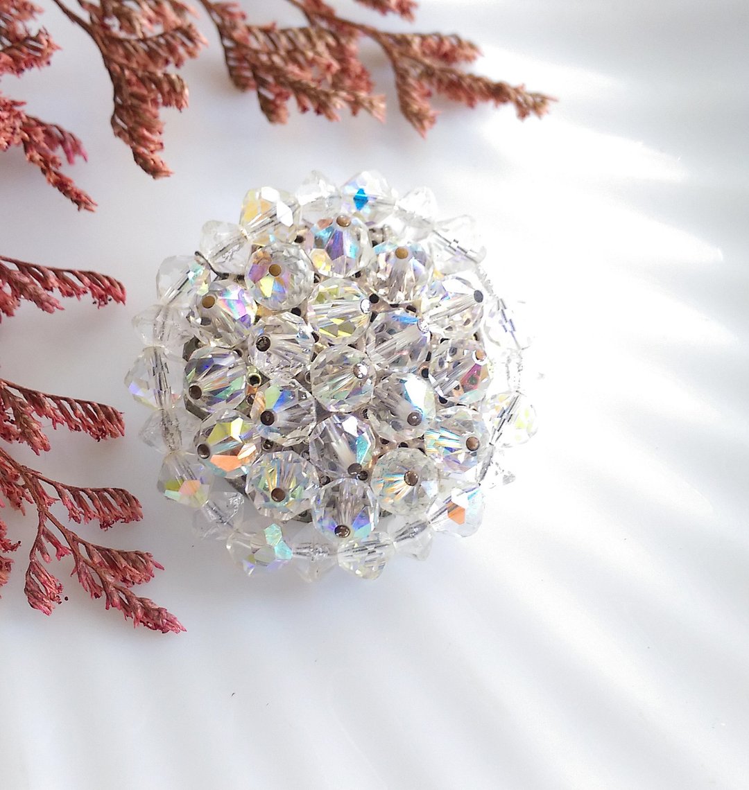 Vintage Jewelry 闪耀钻花 别针  胸针 - 徽章/别针 - 其他材质 金色