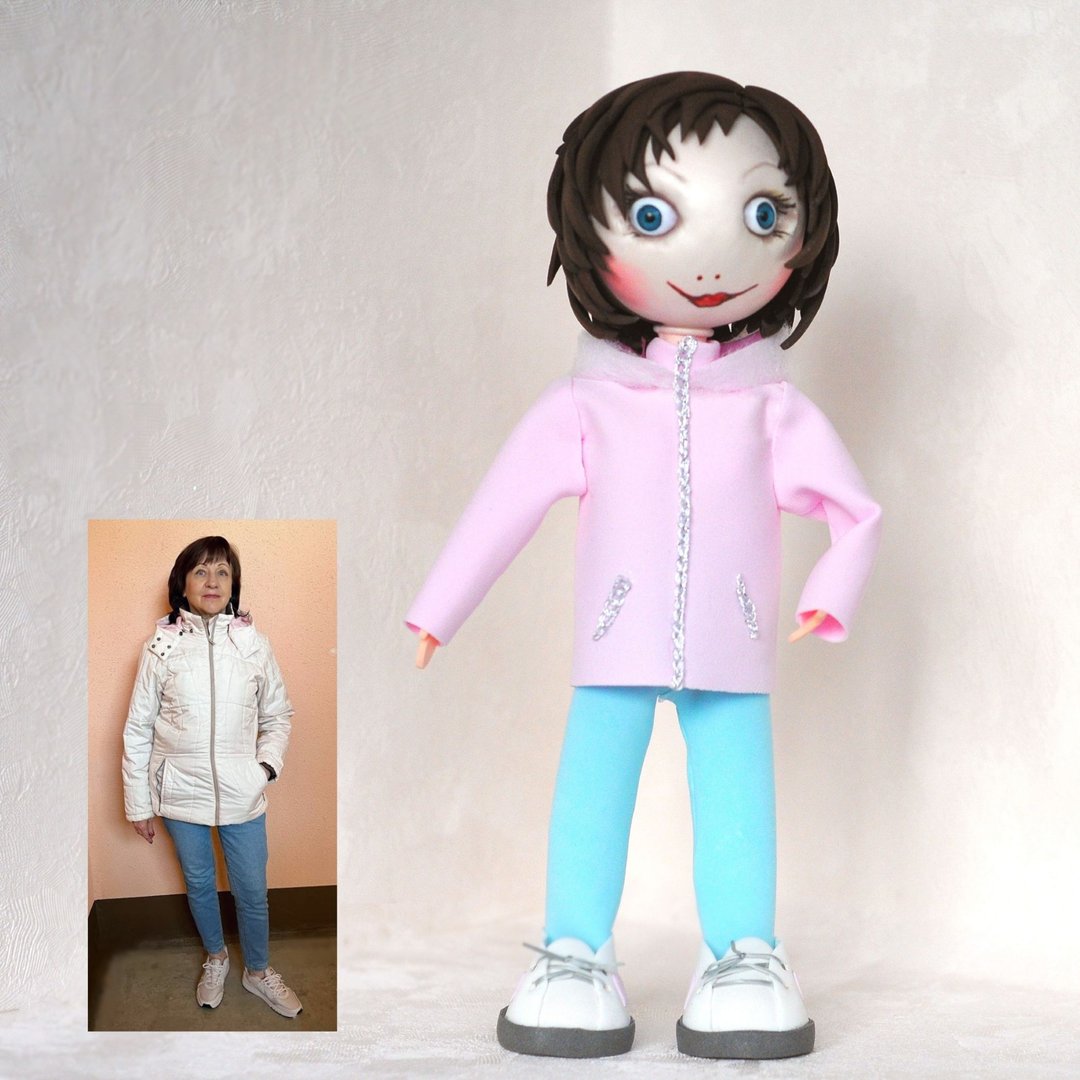 Custom portrait doll girl Handmade doll from photo Look a like doll Mini me doll - 订制画像 - 其他材质 多色