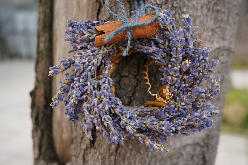 迷你薰衣草耶诞花圈 圣诞, 花圈, 干燥花, 花, 礼物 - 干燥花/捧花 - 植物．花 紫色