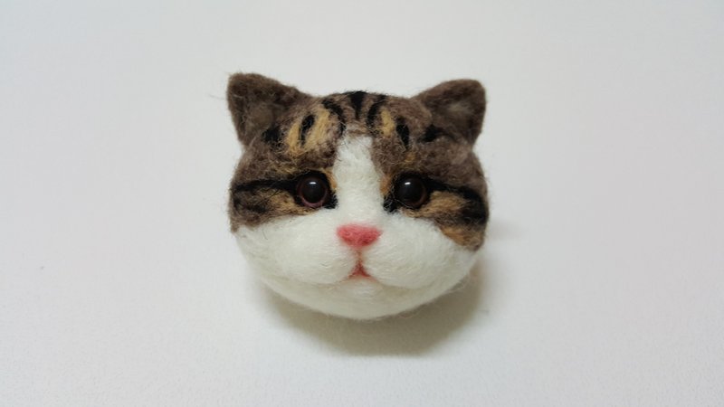 羊毛毡 小猫咪大头萌Q版系列钥匙圈吊饰定制化专区  （商品照为客人定制化成品，需要定制化可先私讯传照片让小树懒为您评估喔~) - 钥匙链/钥匙包 - 羊毛 白色