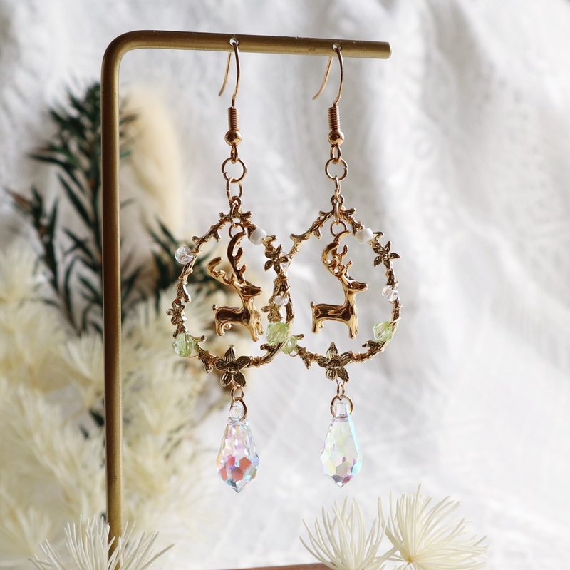 【田园系列】森林守护灵 防敏感耳环 - 耳环/耳夹 - 其他金属 金色