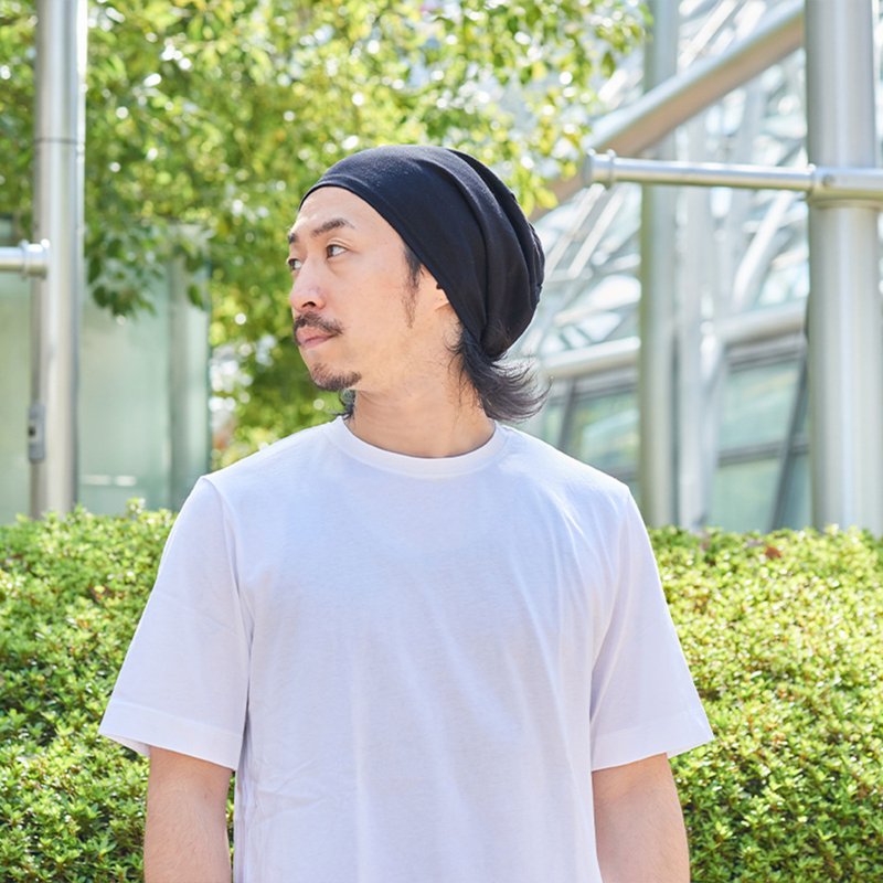 Coolmax 大号无檐小便帽、懒散无檐小便帽、凉爽帽子、夏季无檐小便帽、女式男士式懒散便帽 - 帽子 - 棉．麻 黑色