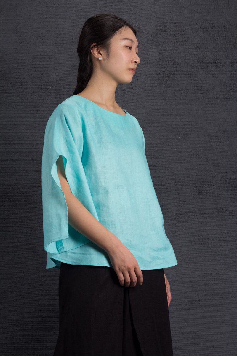 碧玉石开衩袖上衣 - 女装上衣 - 棉．麻 