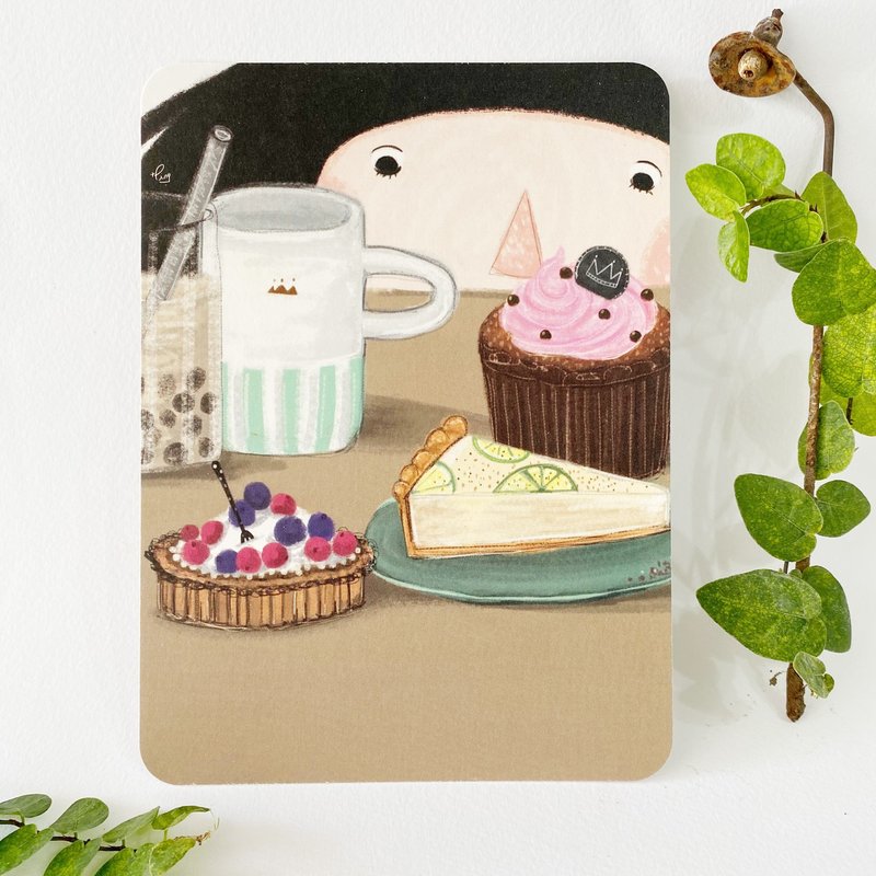 万用卡/祝福卡/感谢卡/Dolly朵力/吃点甜的 - 卡片/明信片 - 纸 卡其色