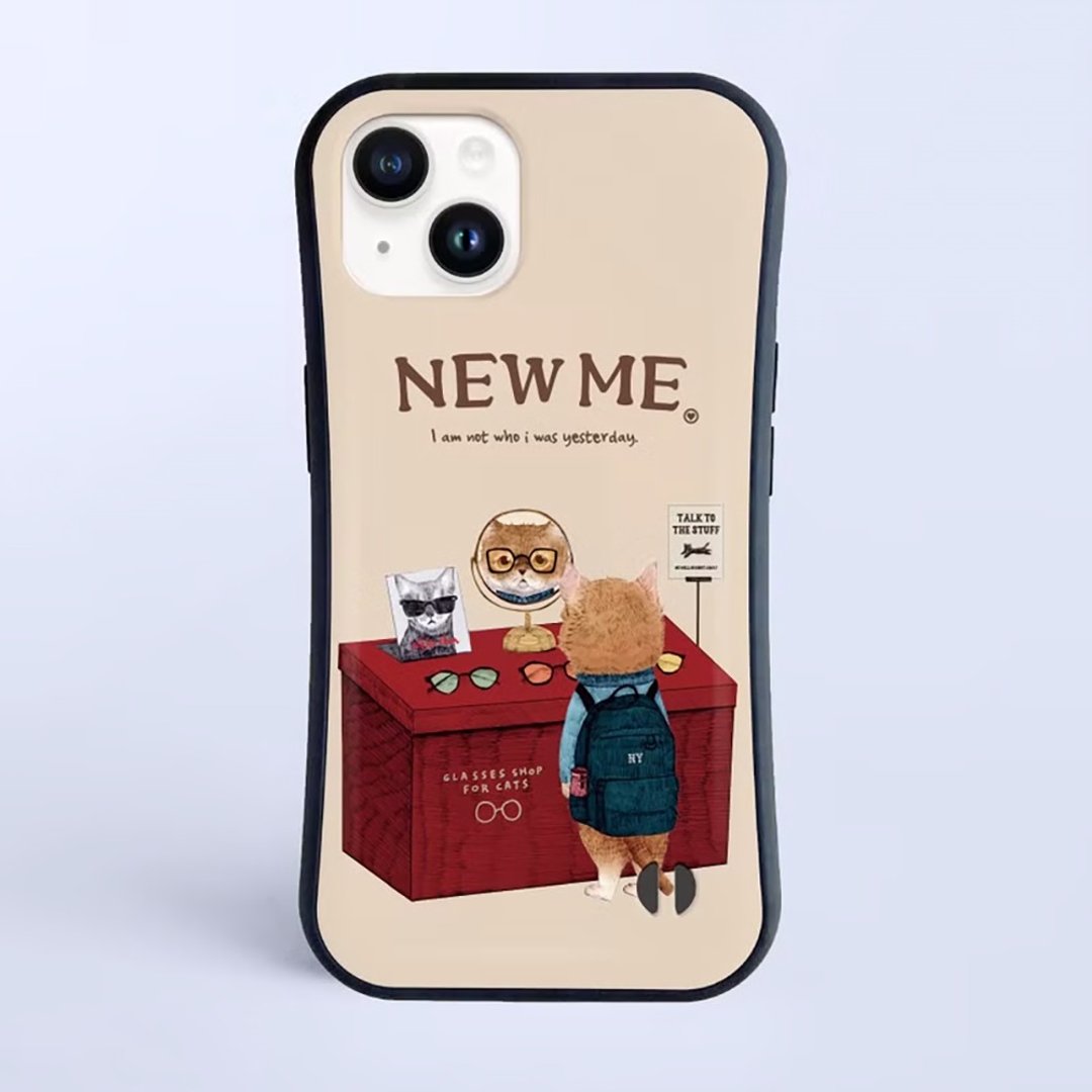 NEW ME 猫咪的眼镜店 / 防摔握感 iPhone 保护壳 - 手机壳/手机套 - 塑料 白色