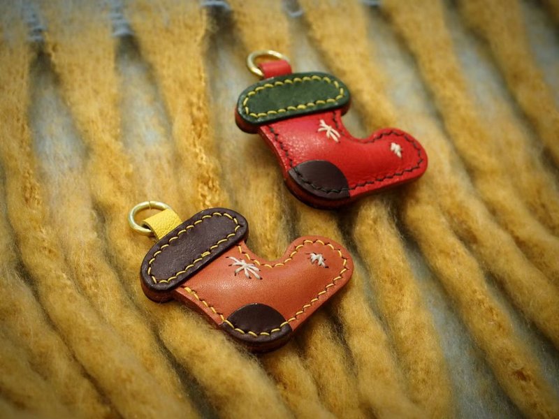 圣诞挂件丨手作丨支持定制化订制 - 手链/手环 - 真皮 