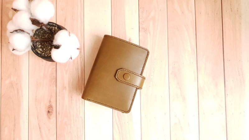 YF160_手工文创 中短夹、多卡位皮夹、中性皮夹、扣式皮夹 - 皮夹/钱包 - 真皮 绿色