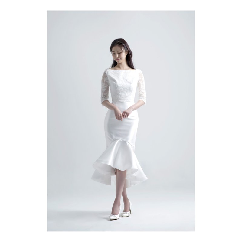 SAMPLE SALE人鱼尾裙摆米卡多缎面半身裙 - 晚装/礼服 - 聚酯纤维 