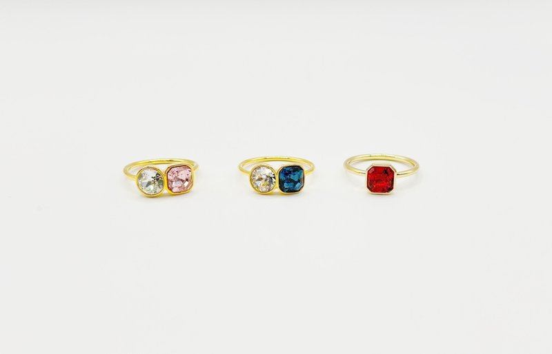 Iris彩虹女神~天使系列闪耀水晶戒指~ 生日 礼物 推荐 - 戒指 - 水晶 多色