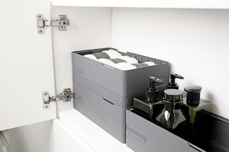 折叠收纳盒2入组 - 收纳用品 - 塑料 白色