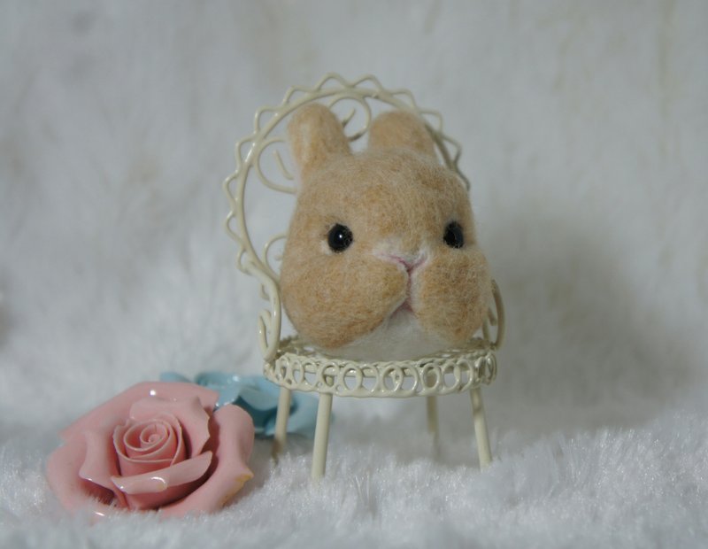 定制化礼物羊毛毡兔兔 别针 钥匙圈 - 钥匙链/钥匙包 - 羊毛 