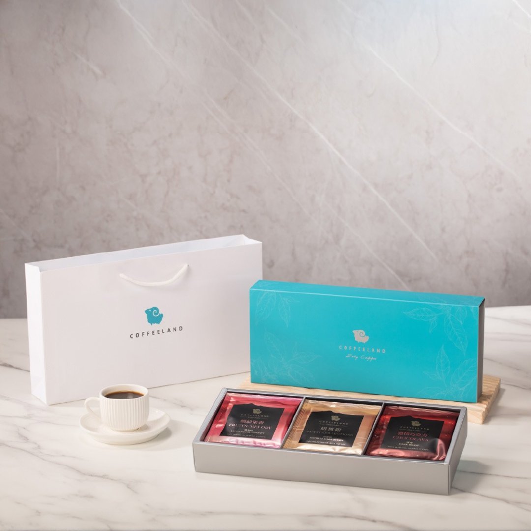 COFFEELAND | 伴手礼盒-9入滤挂咖啡-金萃款(缤纷/胡桃钳/浓情) - 咖啡 - 新鲜食材 蓝色