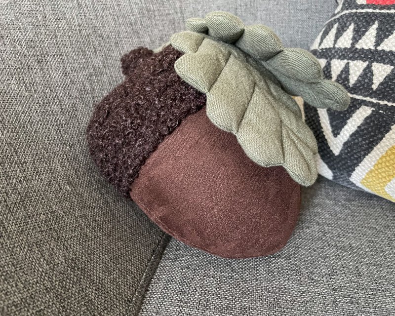 橡子玩具，橡实枕头，橡实填充玩具，圣诞婴儿礼物，林地装饰 - 枕头/抱枕 - 亚麻 咖啡色