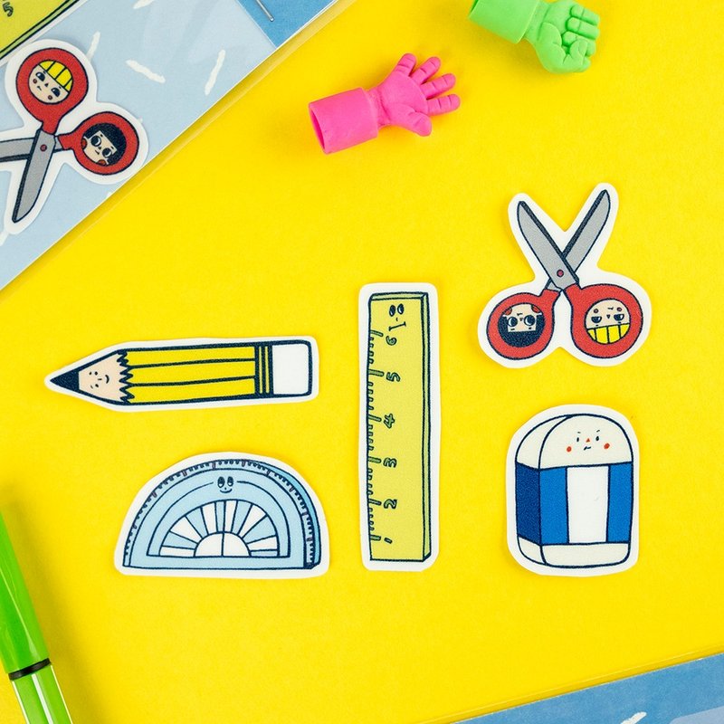 防水贴纸 / 文具用品 1包5入 - 剪刀/拆信刀 - 纸 多色