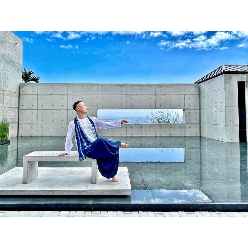 蓝染嫘萦围巾(小条)-出货2件花色任选 - 围巾/披肩 - 其他材质 蓝色