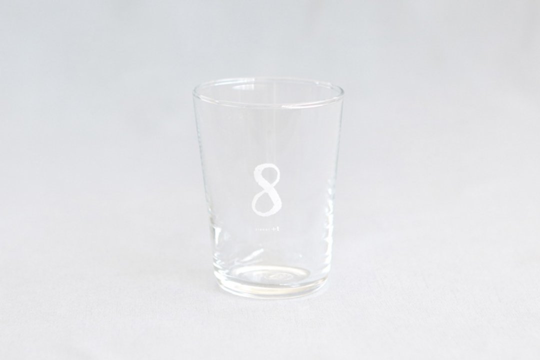【+t企划】数字杯-白 8 - 玻璃杯 - 玻璃 透明