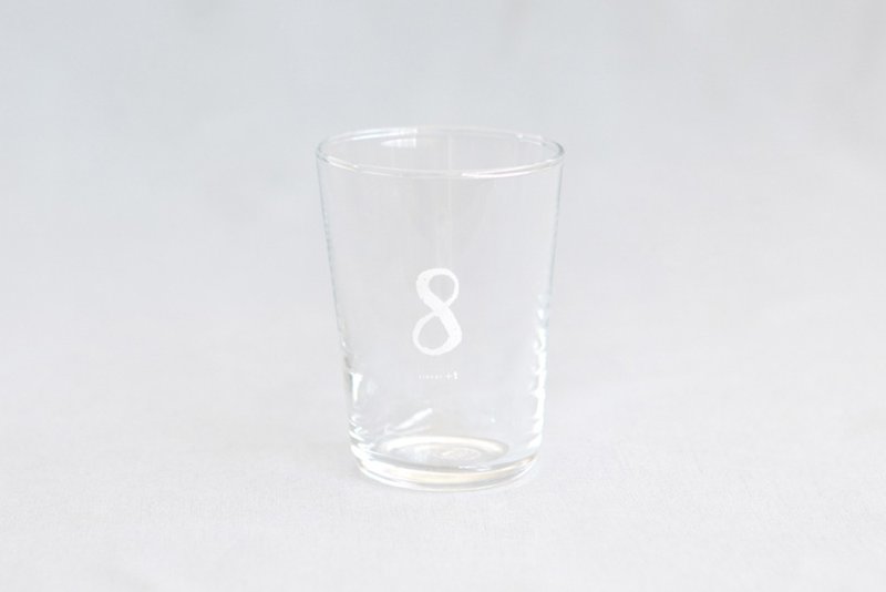 【+t企划】数字杯-白 8 - 玻璃杯 - 玻璃 透明