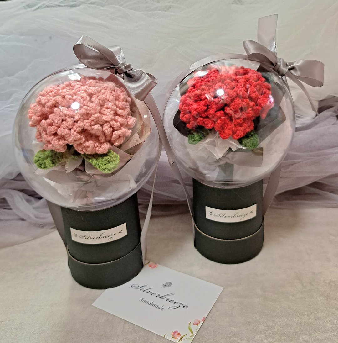 康乃馨小盆花 手钩花摆设 母亲节 家居摆设 生日礼物  交换礼物 - 摆饰 - 棉 红色