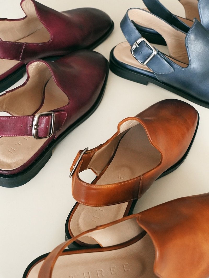 Lely 乐福后带平底鞋 - 枣红 - 其他女款皮鞋 - 真皮 紫色