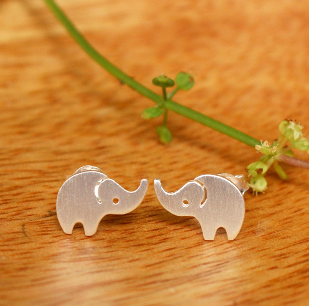 Happy Elephant 银制耳环 - 耳环/耳夹 - 纯银 