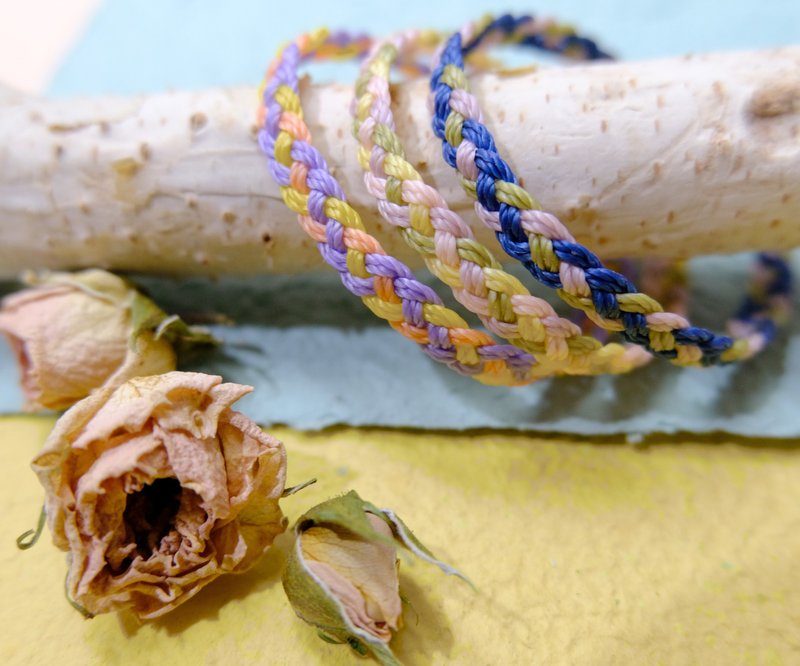 == 编织手环✕防水南美蜡线==【结】夏日新配色 - 手链/手环 - 蜡 
