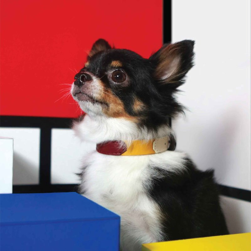 木子宠物项圈，薄型，真皮，刻名字，轻便的狗和猫项圈。 - 项圈/牵绳 - 真皮 红色