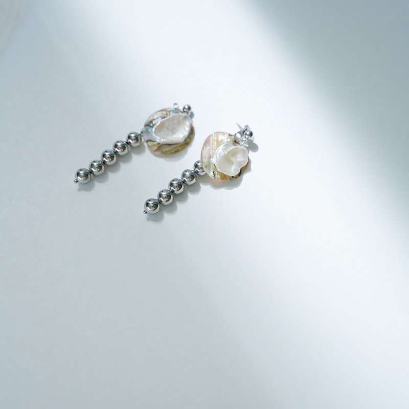 耳环 ピアス / イヤリング : no.407 - 耳环/耳夹 - 贝壳 银色