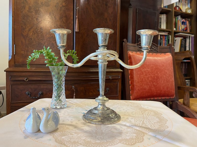 英国百年古董镀银三烛台之二 - 摆饰 - 银 银色