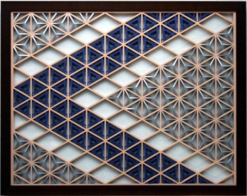 Japanese traditional crafts Colorful kumiko meteor - 墙贴/壁贴 - 木头 蓝色