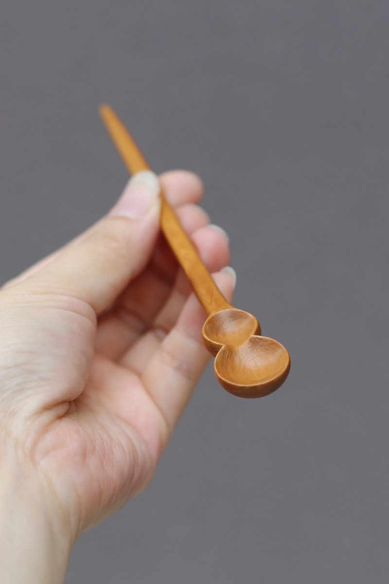壹染指原创设计 全手工雕刻 | 老柏木 抹茶勺or发簪 | 木艺 - 茶具/茶杯 - 木头 咖啡色