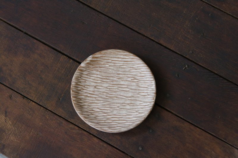 凿木纹圆盘 | 晚霞 - 盘子/餐盘/盘架 - 陶 粉红色