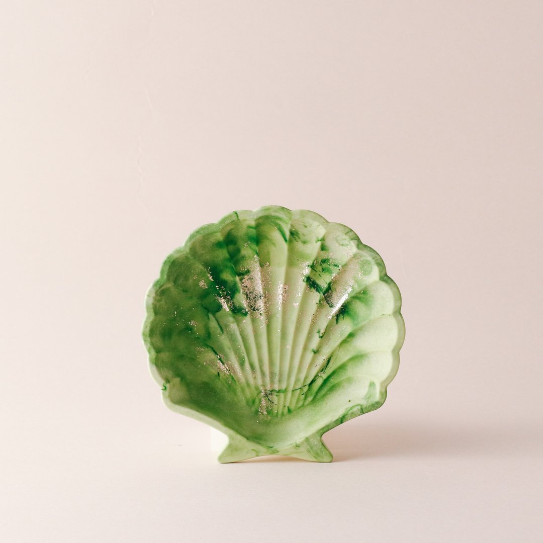 Jesmonite英国矿石树脂/贝壳盘- 一颗生菜大理石纹 - 摆饰 - 环保材料 