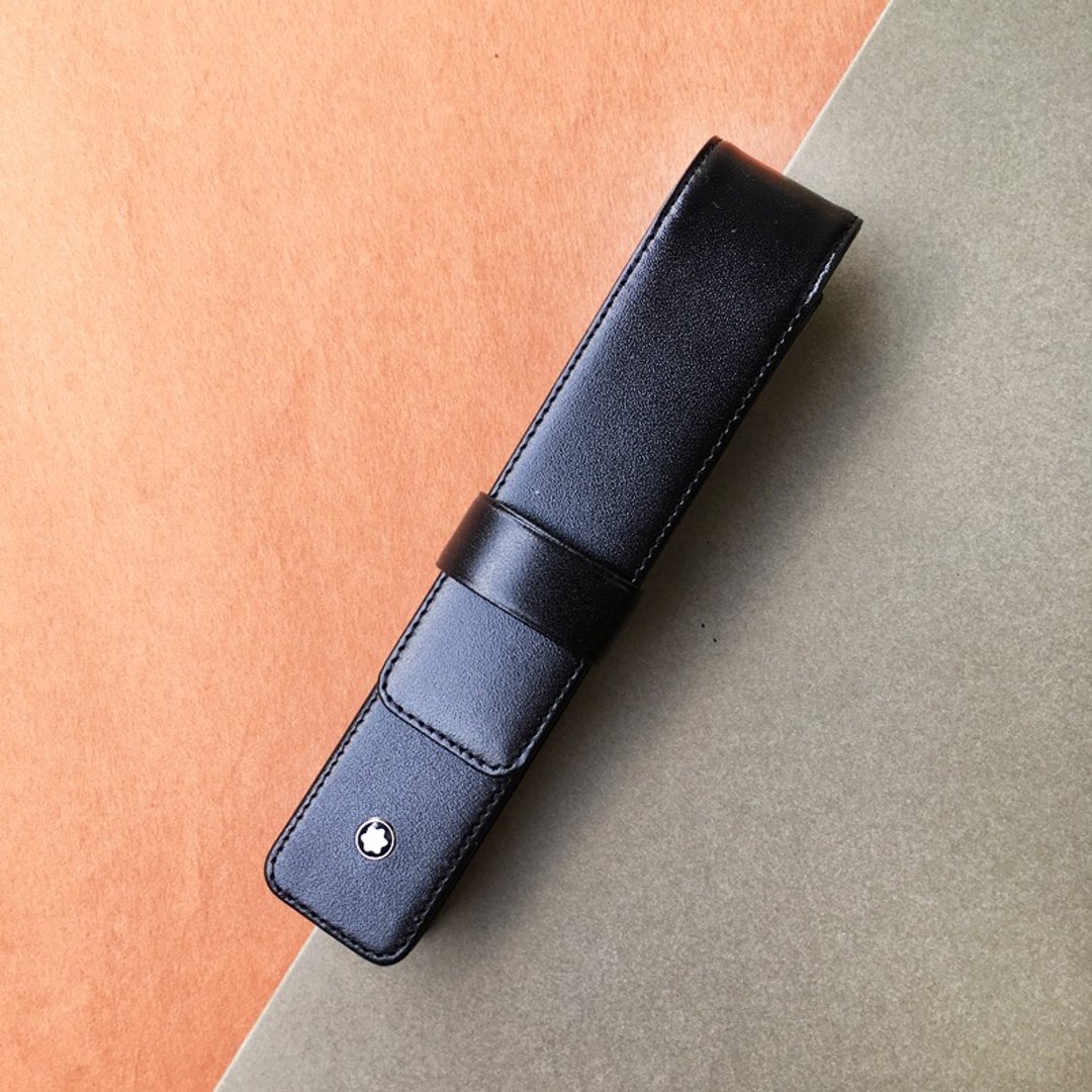 MONTBLANC 万宝龙牛皮笔套 | 德国 经典 牛皮 黑色 - 铅笔盒/笔袋 - 真皮 黑色