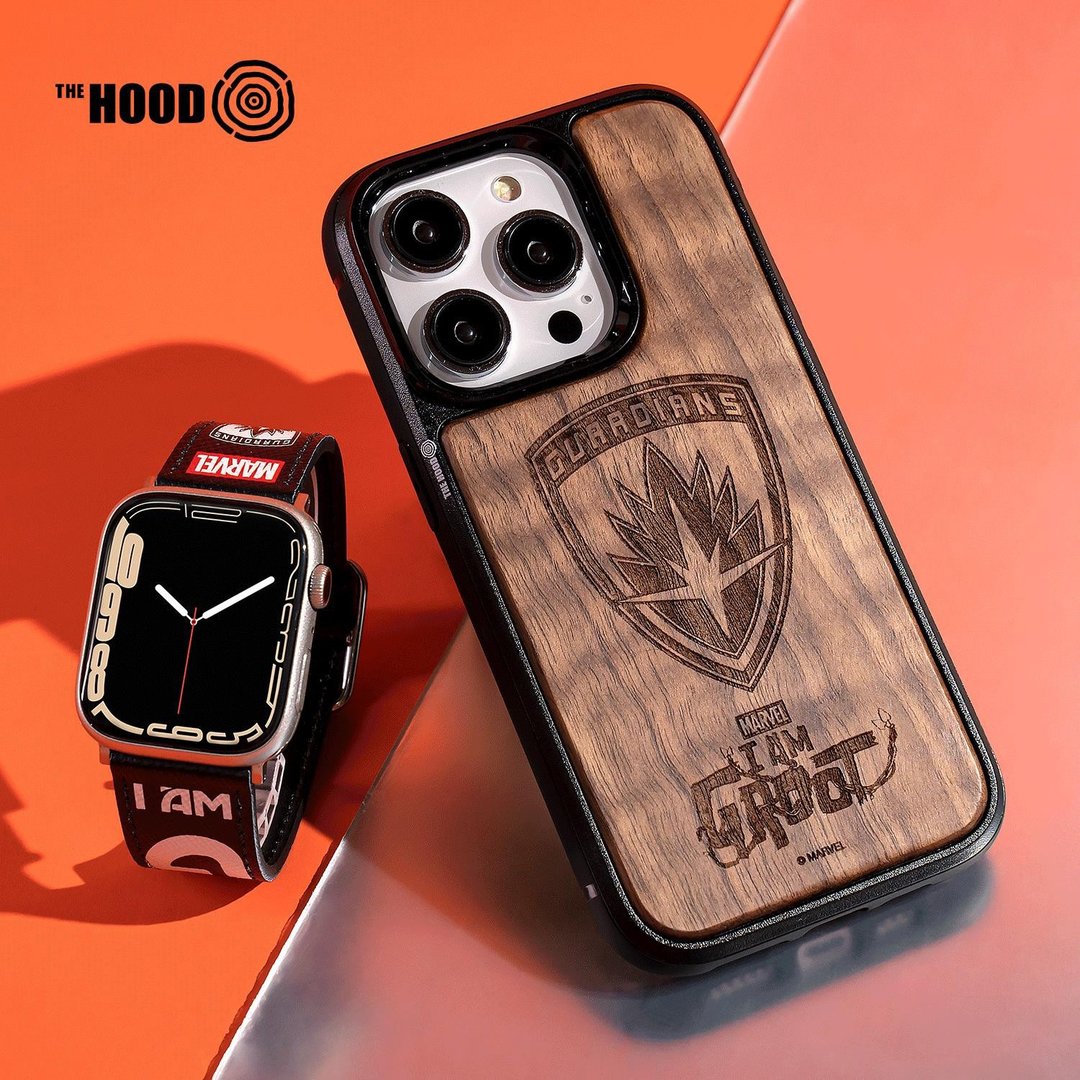 漫威 我是格鲁特树人十字压纹牛皮革Apple Watch真皮表带1-8,SE - 表带 - 真皮 