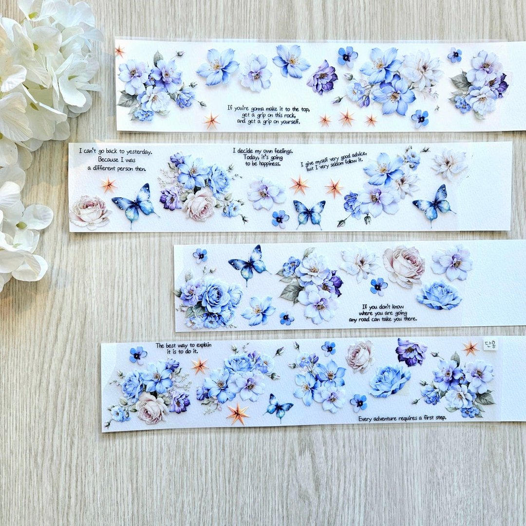 和纸胶带_花朵_待春之花_蓝色 - 贴纸 - 塑料 